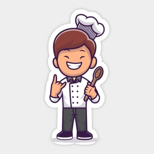 Man Chef Cooking Sticker